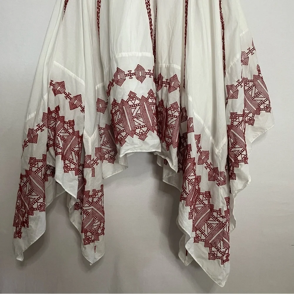 Joie Embroidered Boho Milanira Maxi Dress In Porcelain Handkerchief Hemline - Picture 12 of 16